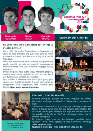 Tract Septembre-Octobre 2025 - Ambitions pour Gap 2026