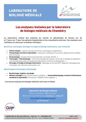 Laboratoire biologie médicale Chambéry_ les analyses