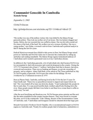 Cambodia5sep05communist Genocide In Cambodia