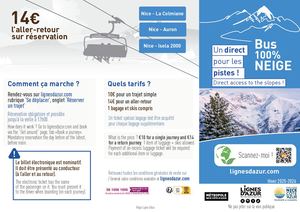 Horaires Lignes 100% Neige
