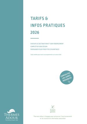Tarifs Thermes Adour 2026