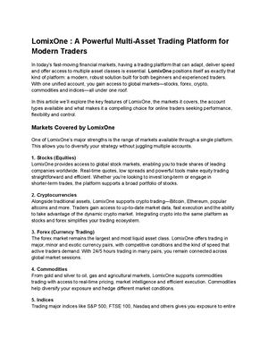 A Powerful Multi Asset Trading Platform For Modern Traders