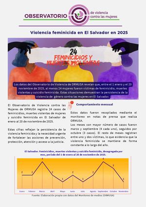 Feminicidios Al 20 De Noviembre De 2025