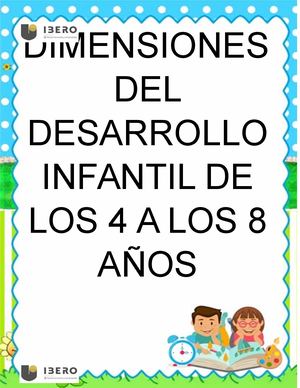 Dimensiones Del Desarrollo Infantil De Los 4 A Los 8 Años