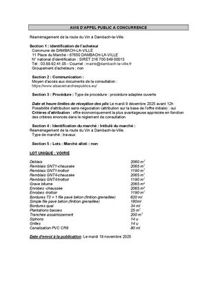 Réaménagement De La Route Du Vin