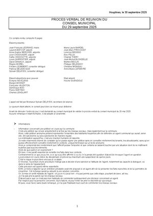Conseil municipal 29 09 25