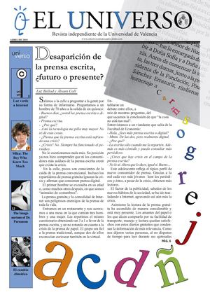 Nº 1 2010 04 01 Revista El Universo Desaparicion De La Prensa Escrita Uv