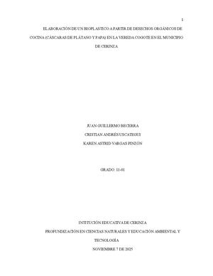 Bioplástico Informe