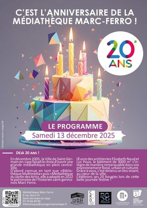 Programme des 20 ans de la médiathèque Marc-Ferro