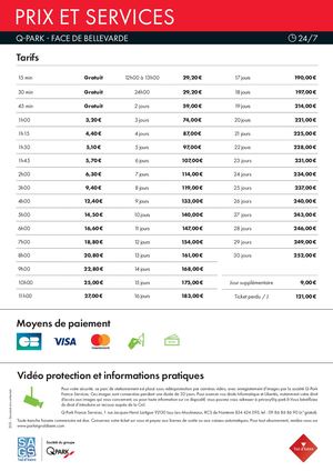 Parking Face De Bellevarde - Tarifs Hiver 25-26