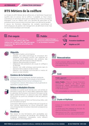 BTS Métiers de la Coiffure