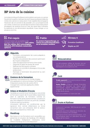 BP Arts de la Cuisine