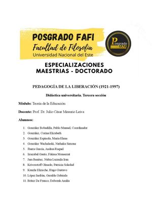 Pedagogía De La Liberación