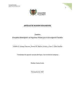 Drosophila Melanogaste: Un Organismo Modelo para la Investigación Científica.