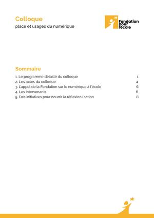 Colloque sur la place et les usages du numérique