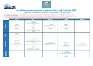 PLANNING ACTIVITES COMPLEMENTAIRES DAX