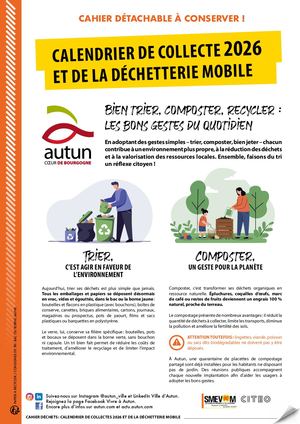 Calendrier de collecte 2026 et de la déchetterie mobile