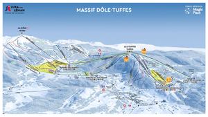 Plan des pistes & services - Massif Dôle-Tuffes