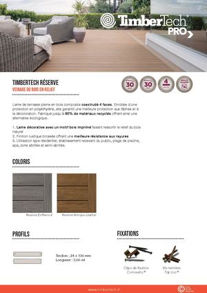 Timbertech Reserve Collection Brochure.pdf Calaméo - TimberTech Reserve - Fiche technique