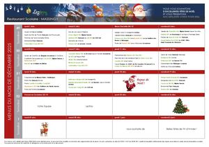 Menu décembre 2025