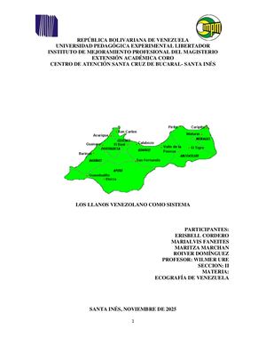 Los Llanos Venezolanos Como Sistema
