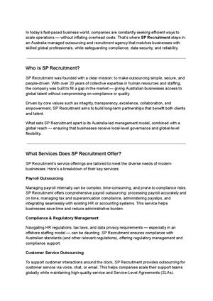 Why Sp Recruitment Is The Outsourcing Partner Your Business Needs