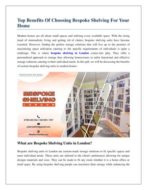 Top Benefits Of Choosing Bespoke Shelving For Your Home