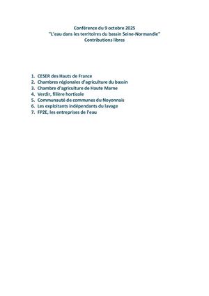 Compilation Contributions Libres Conference Eau SN DIFFUSION