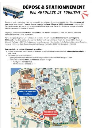 Dépose de groupes et Stationnement Autocars Albi