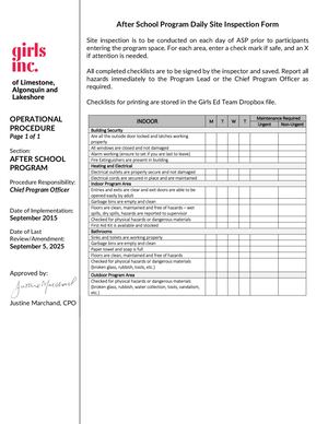 Calaméo - ASP Daily Site Inspection Form