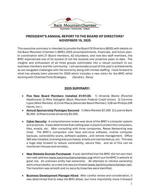 2025 Presidents Annual Report