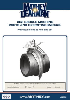 MD Manual 3SA SADDLE MACHINE
