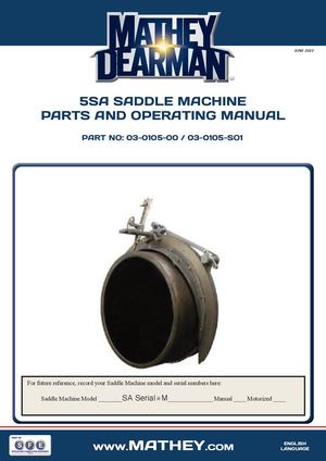 MD Manual 5SA SADDLE MACHINE