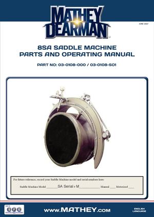 MD Manual 8SA SADDLE MACHINE