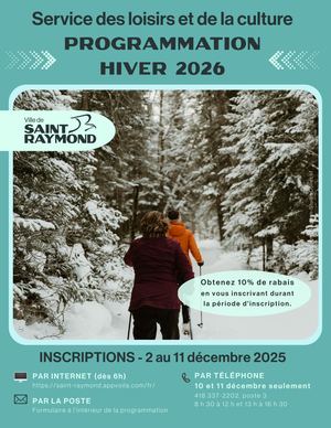 Programmation hiver 2026 - Service des loisirs et de la culture