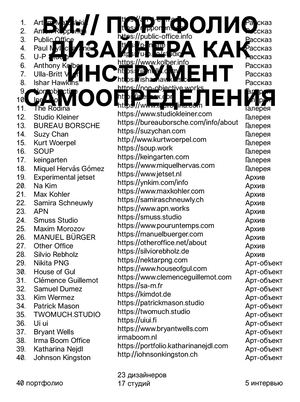 Портфолио дизайнера как инструмент самоопределения. Концепция