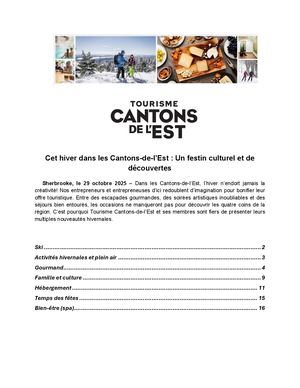 Nouveautés de l'hiver dans les Cantons - 2025-2026