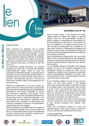 L'ISLE-SUR -LE-DOUBS Le Lien N°58 Décembre 2025