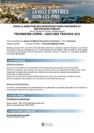 Annonce technicien voirie
