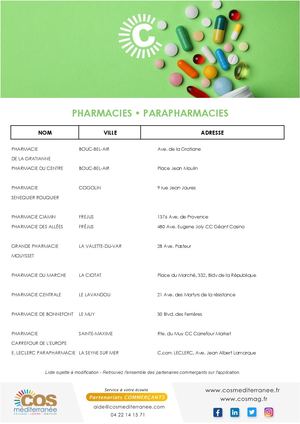 PARA PHARMACIE (partenaires commerçants)