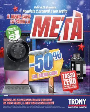 Trony IL MENO CARO LO PAGHI LA META' - Dicembre 1# 2025