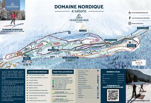 Plan domaine nordique et itinéraires raquettes - Les Contamines-Montjoie 2025-2026
