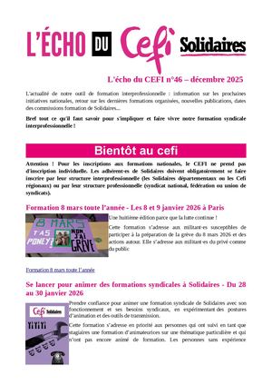 L'écho Du Cefi N° 46 Décembre2025