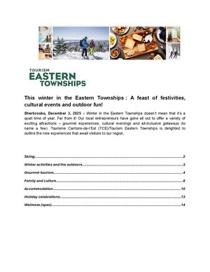 New For Winter 2025-26 in the Eastern Townships