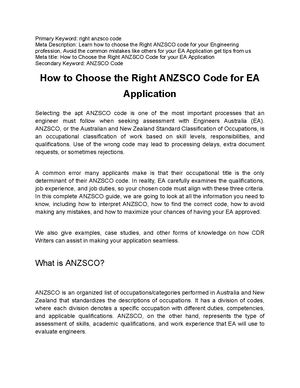 Calaméo - How To Choose The Right Anzsco Code For Ea Application