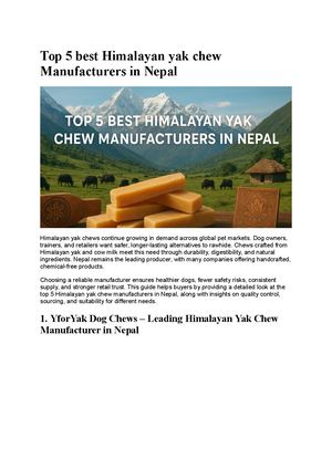 Top 5 Best Himalayan Yak Chew Manufacturers In Nepal