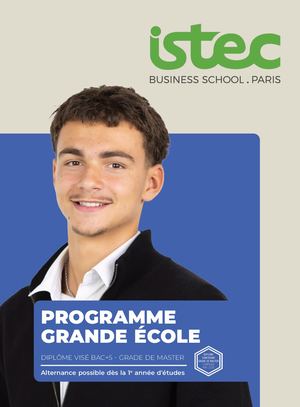 Istec Programme Grande École, 2025-2026