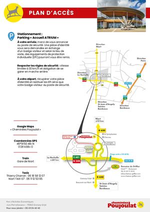 Plan d'accès au site de formation Cheminées Poujoulat