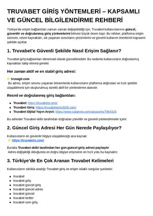 Truvabet Gi̇ri̇ş Yöntemleri̇ – Kapsamli Ve Güncel Bi̇lgi̇lendi̇rme Rehberi̇