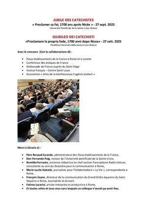 Proclamer Sa Foi, 1700 Ans Après Nicée